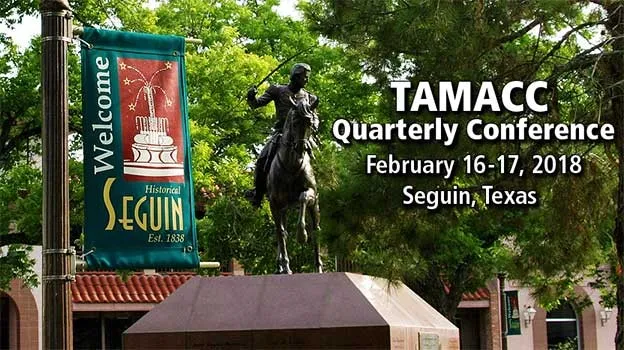 Texas Association of Mexican American Chambers of Commerce (TAMACC) Quarterly Conference image with text